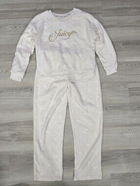 Juicy Couture Velour Soft Fleece Lounge Set Straight Leg Size XL NWOT